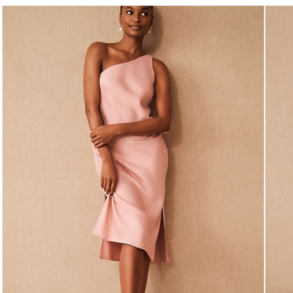 BHLDN One-Shoulder Blush Midi Dress
